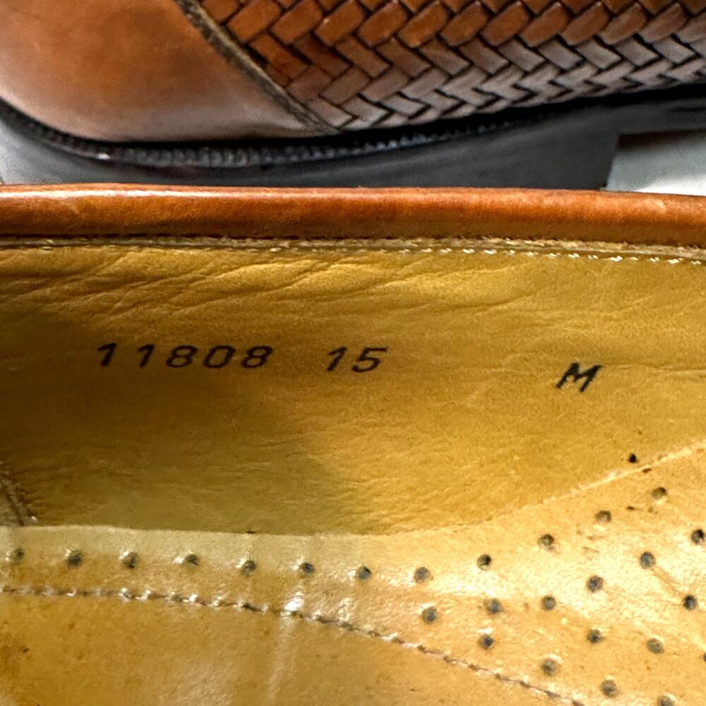 VERY GOOD Magnanni Braided Tassel Loafer Brown Leather Made in Morocco 11808 15 - Picture 10 of 14